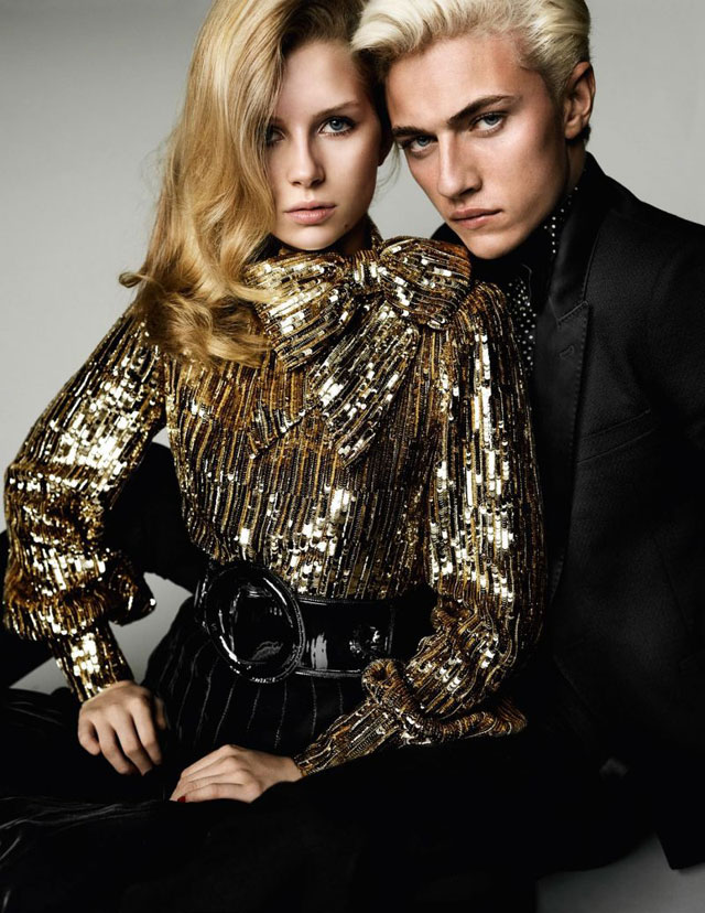Vogue France - Mario Testino - Lottie Moss & Lucky Blue Smith